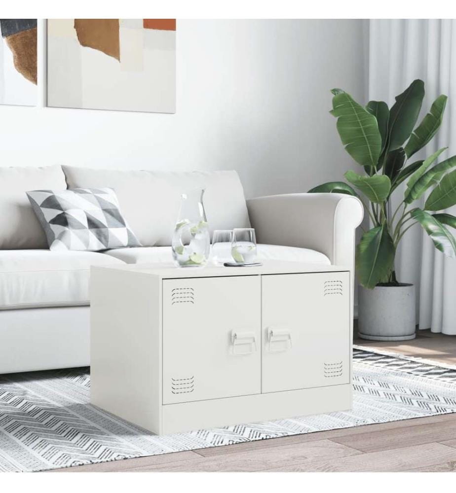 Couchtisch Weiss 67x50x44 cm Stahl
