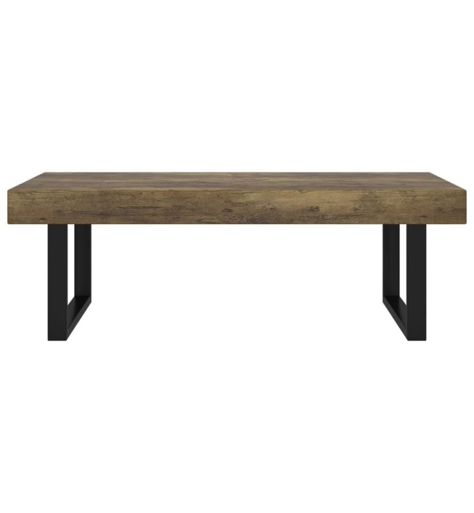 Table basse Marron foncé et noir 120x60x40 cm MDF et fer