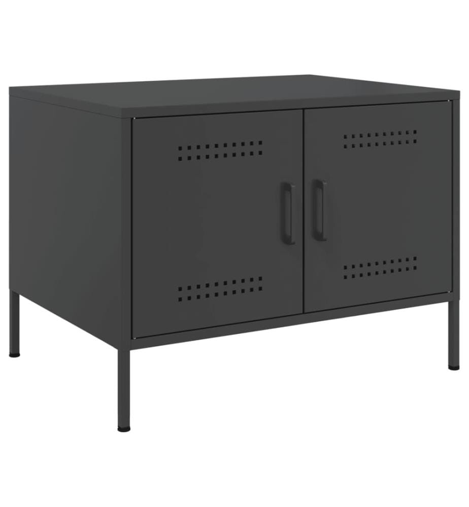 Couchtisch Schwarz 68x50x50,5 cm Kaltgewalzter Stahl