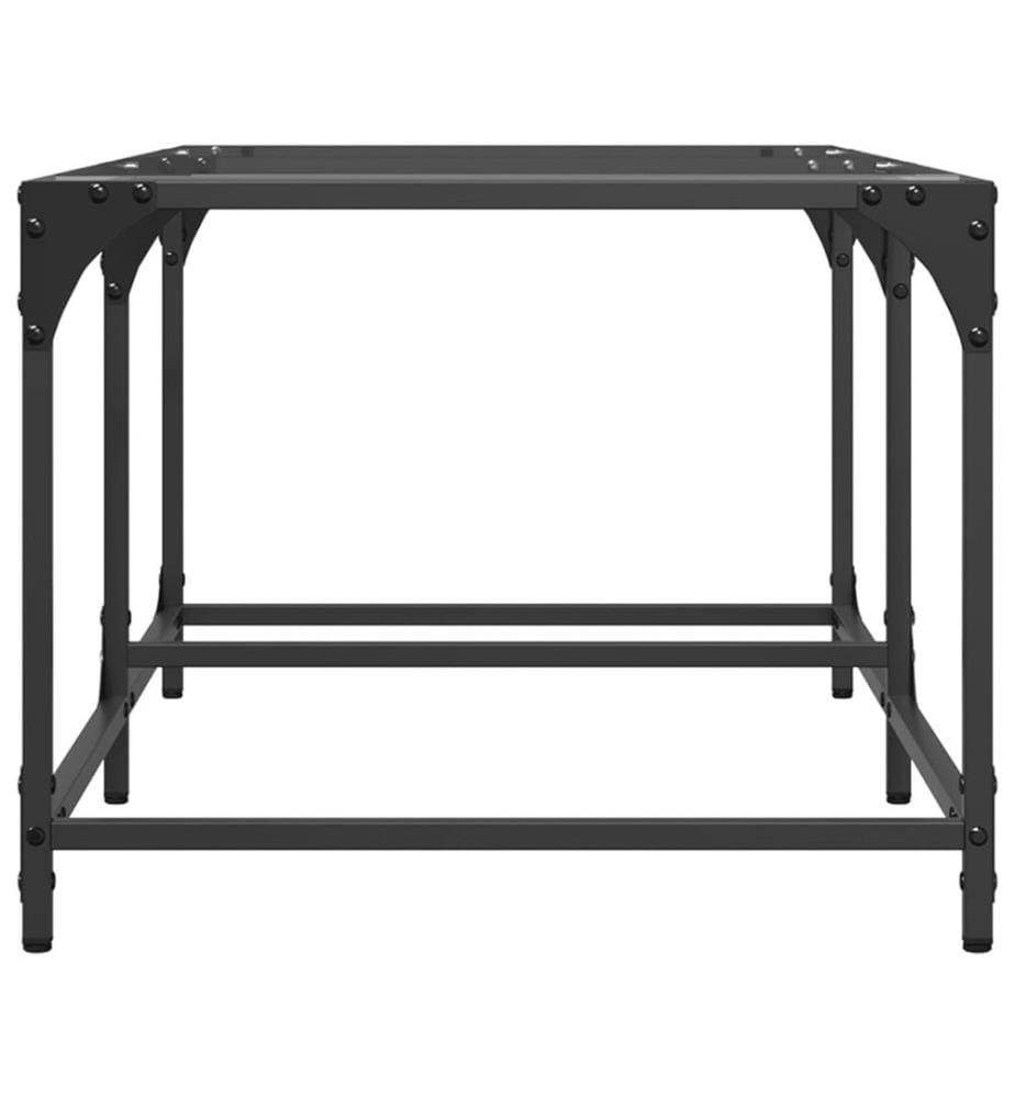 Couchtisch mit Glasplatte Transparent 98,5x50x40 cm Stahl