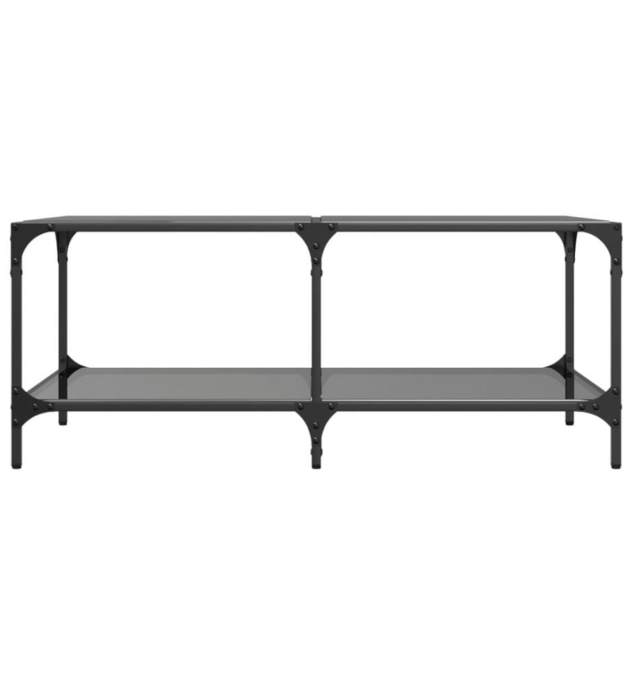 Couchtisch mit Glasplatte Schwarz 98,5x50x40 cm Stahl