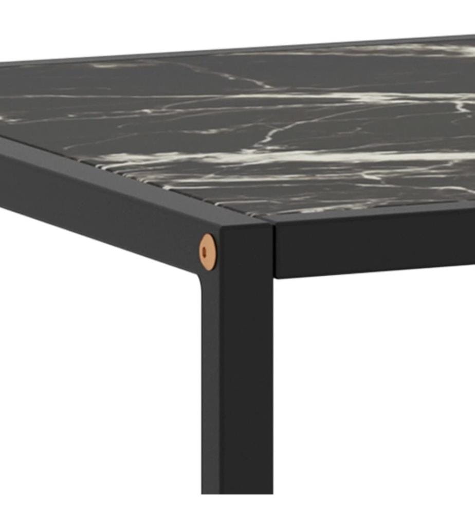 Couchtisch Schwarz mit Schwarzem Glas in Marmor-Optik 100x50x35
