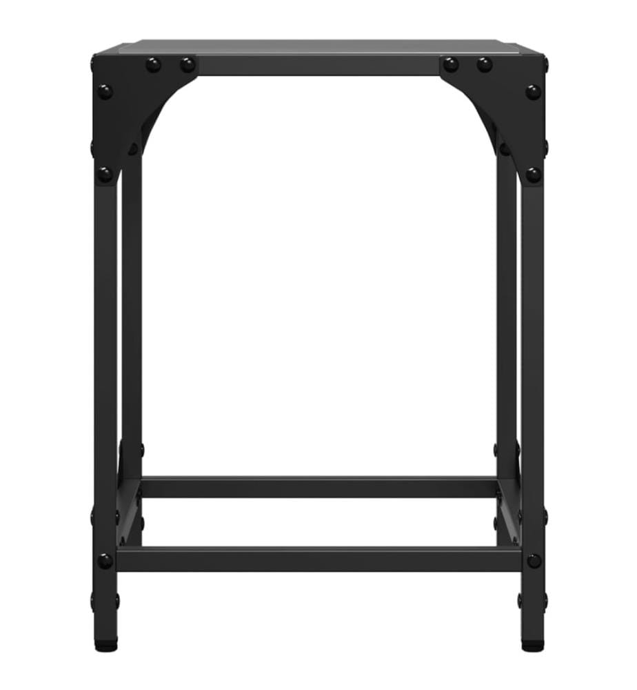 Couchtisch mit Glasplatte Schwarz 30x30x40 cm Stahl