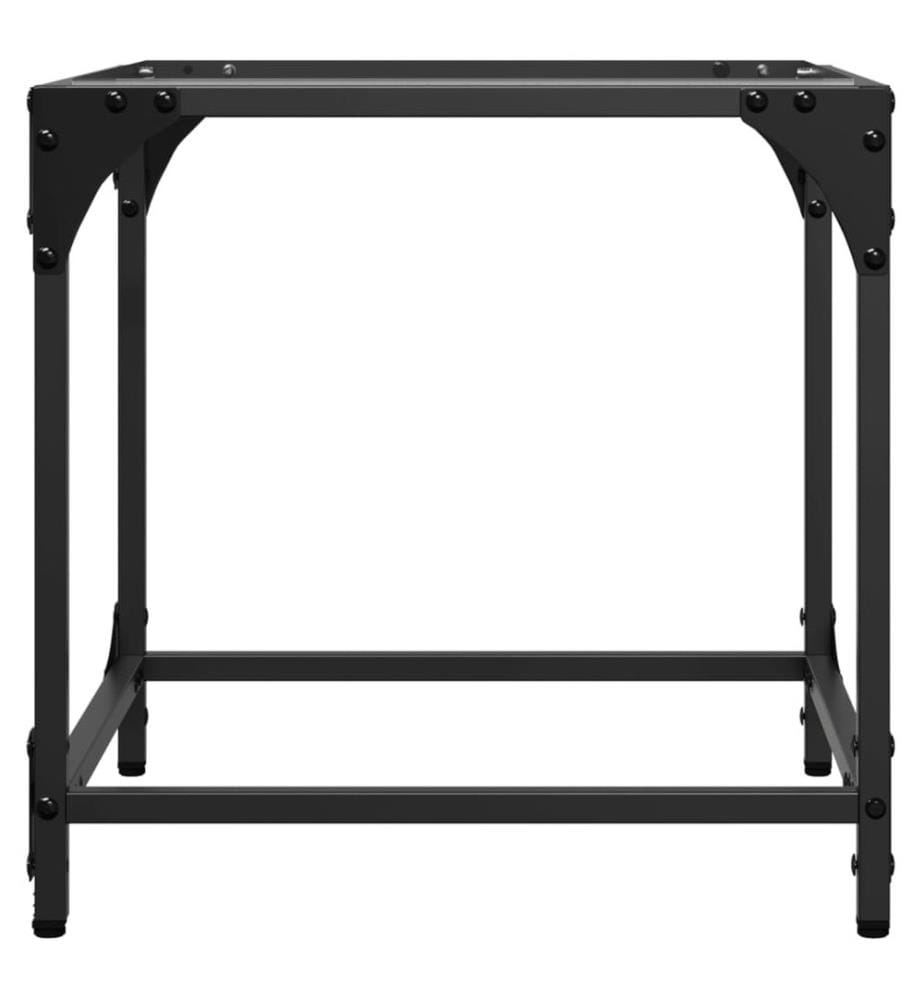 Couchtisch mit Glasplatte Transparent 40x40x40 cm Stahl