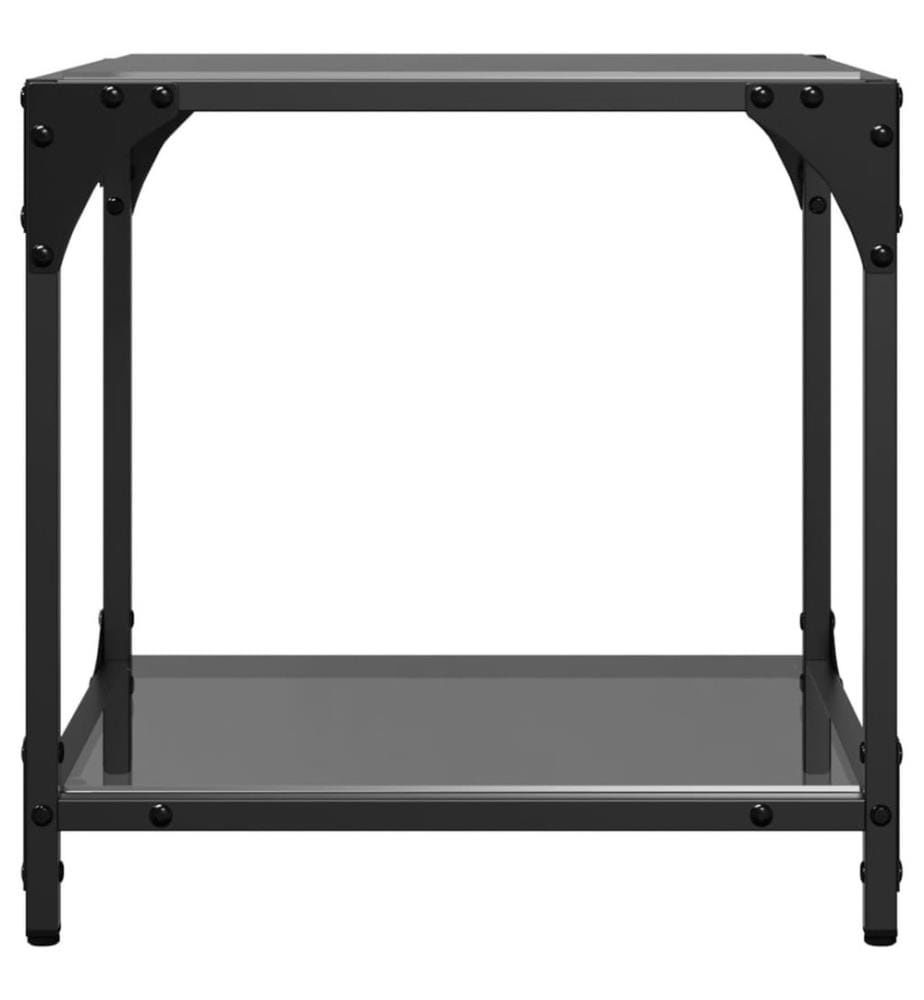 Couchtische mit Glasplatte 2 Stk. Schwarz 40x40x40 cm Stahl
