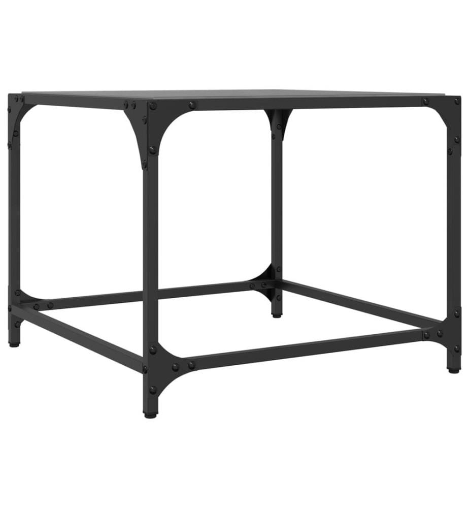 Couchtische mit Glasplatte 2 Stk. Schwarz 50x50x40 cm Stahl