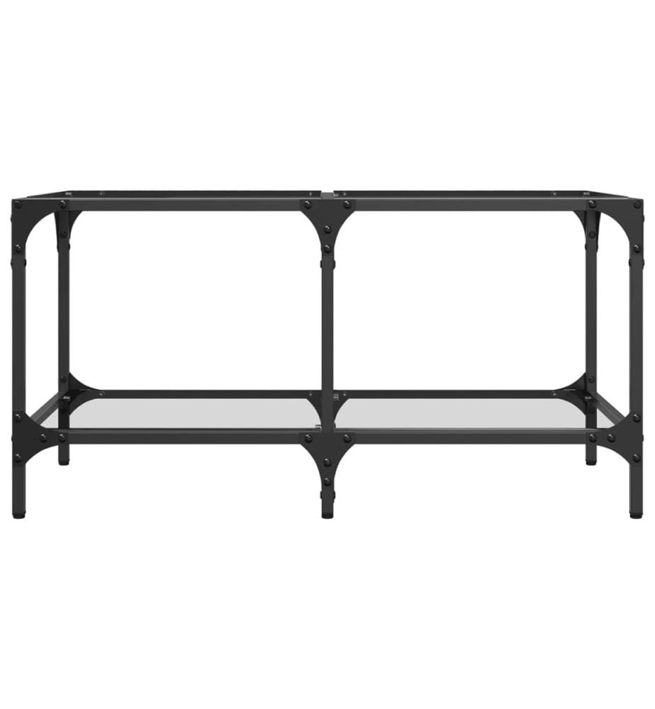 Couchtisch mit Glasplatte Transparent 78,5x40x40 cm Stahl