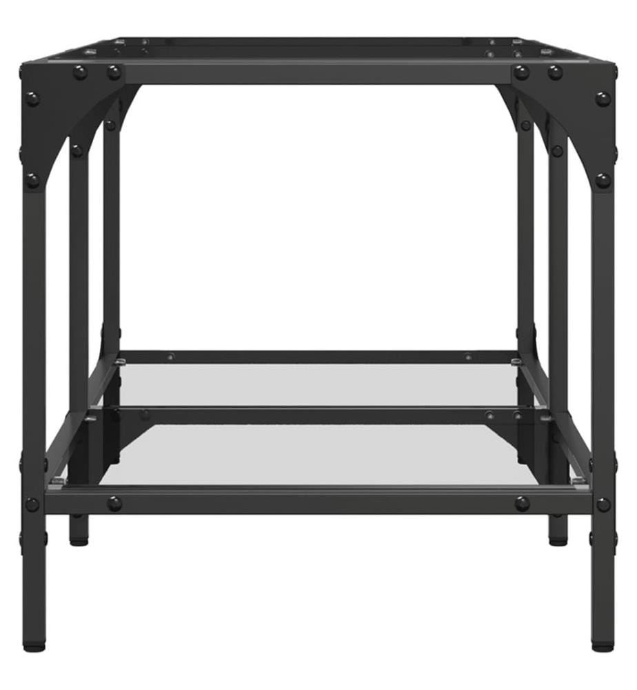 Couchtisch mit Glasplatte Transparent 78,5x40x40 cm Stahl