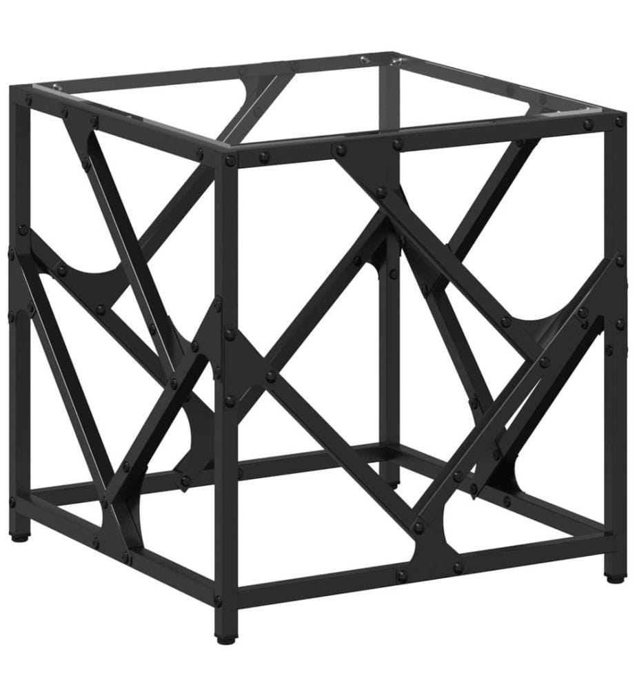 Couchtisch mit Glasplatte Transparent 40x40x41 cm Stahl