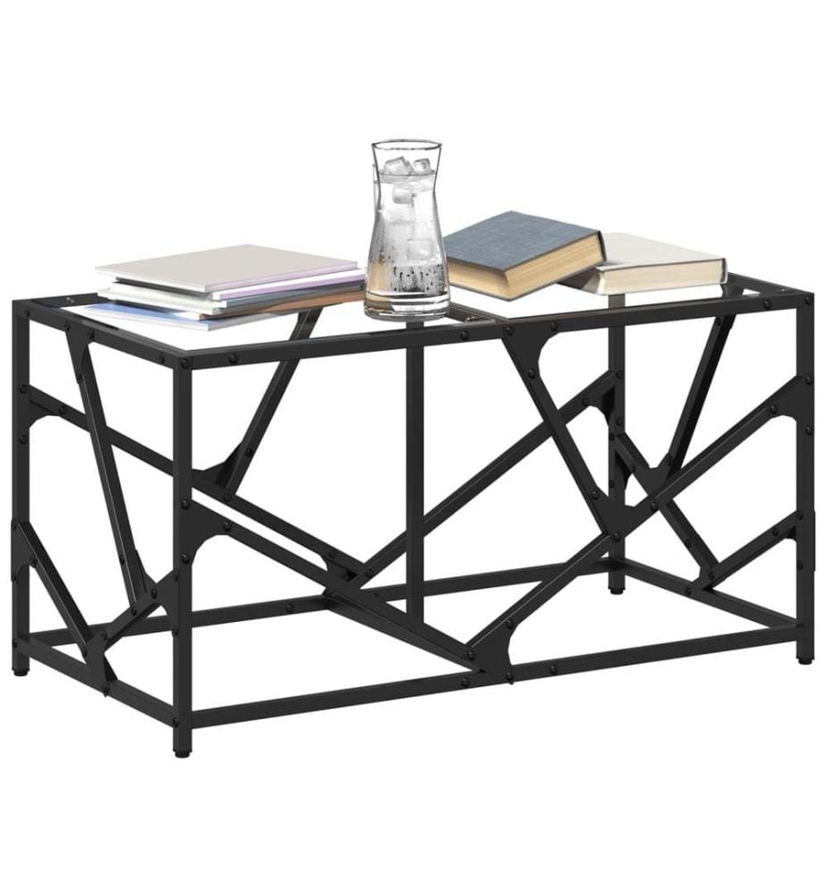 Couchtisch mit Glasplatte Transparent 78,5x40x41 cm Stahl