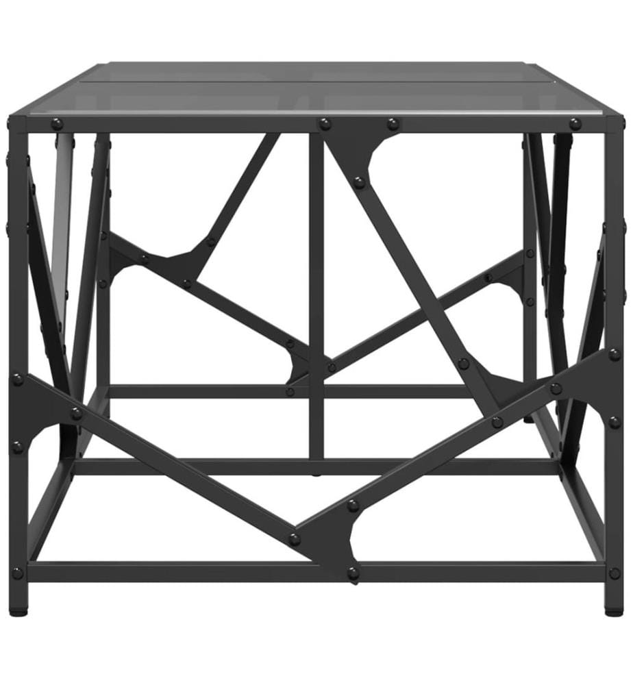 Couchtisch mit Glasplatte Schwarz 98,5x50x41 cm Stahl