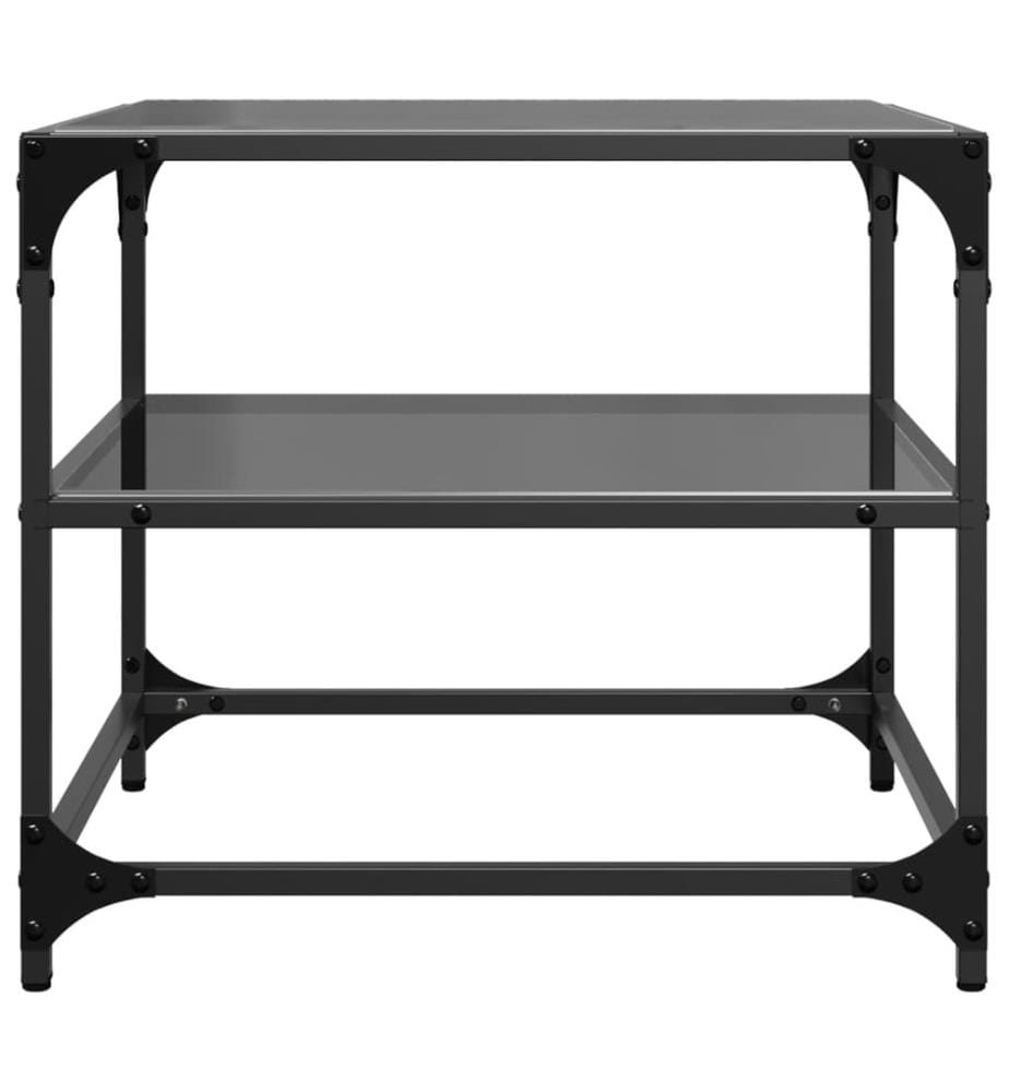 Couchtische mit Glasplatten 2 Stk. Schwarz 50x50x45 cm Stahl
