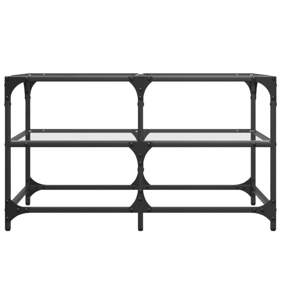 Couchtisch mit Glasplatte Transparent 78,5x40x45 cm Stahl