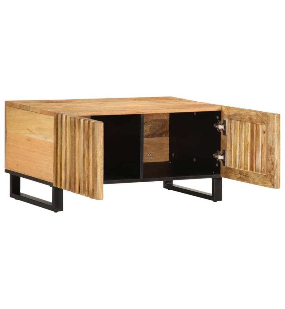 Couchtisch 80x51x40 cm Raues Massives Mangoholz