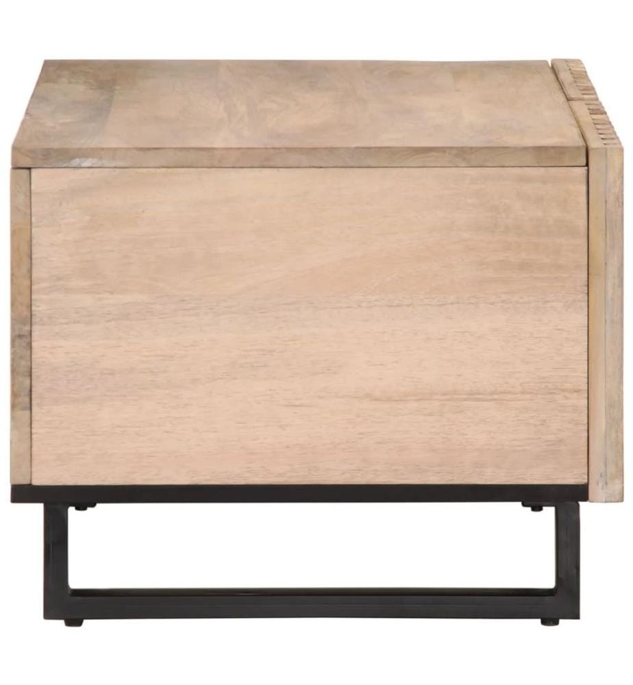 Couchtisch Weiss 80x51x40 cm Massivholz Mango