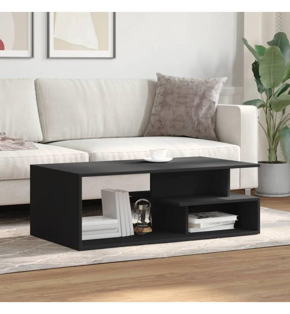 Table basse noir 102x55x35 cm bois d'ingénierie