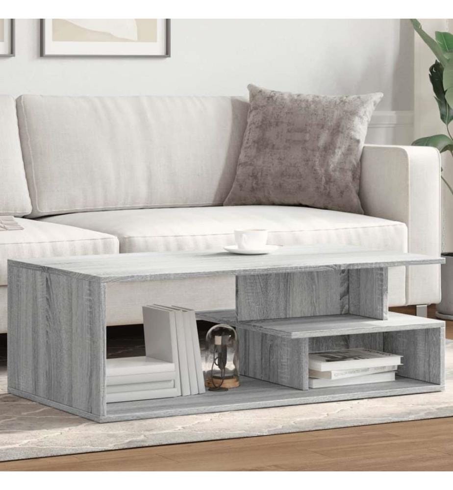 Table basse sonoma gris 102x55x35 cm bois d'ingénierie