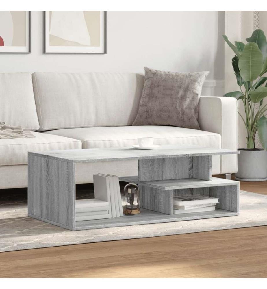 Table basse sonoma gris 102x55x35 cm bois d'ingénierie