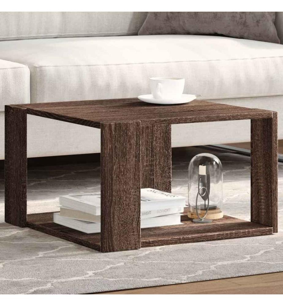 Table basse chêne marron 51,5x51,5x30 cm bois d'ingénierie