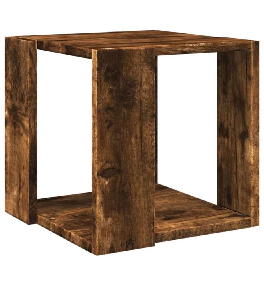 Table basse chêne fumé 32x32x30 cm bois d'ingénierie