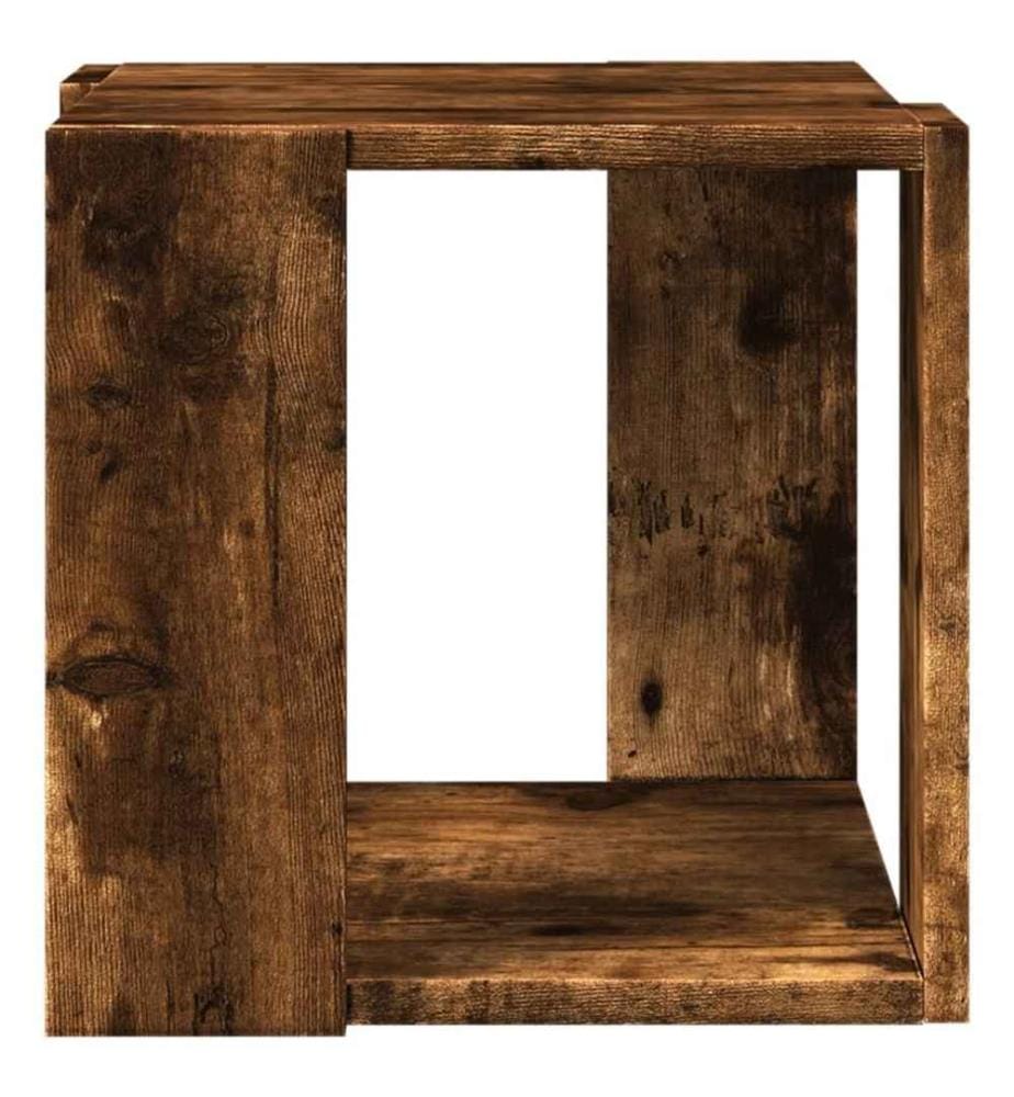 Table basse chêne fumé 32x32x30 cm bois d'ingénierie