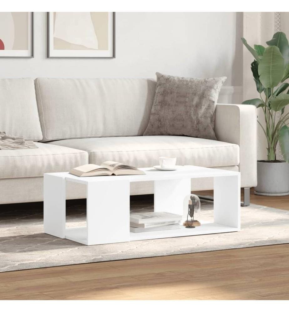 Couchtisch Weiss 89,5x48x30 cm Holzwerkstoff