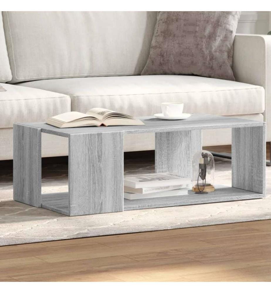 Couchtisch Grau Sonoma-Eiche 89,5x48x30 cm Holzwerkstoff