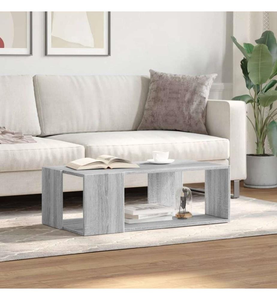 Couchtisch Grau Sonoma-Eiche 89,5x48x30 cm Holzwerkstoff