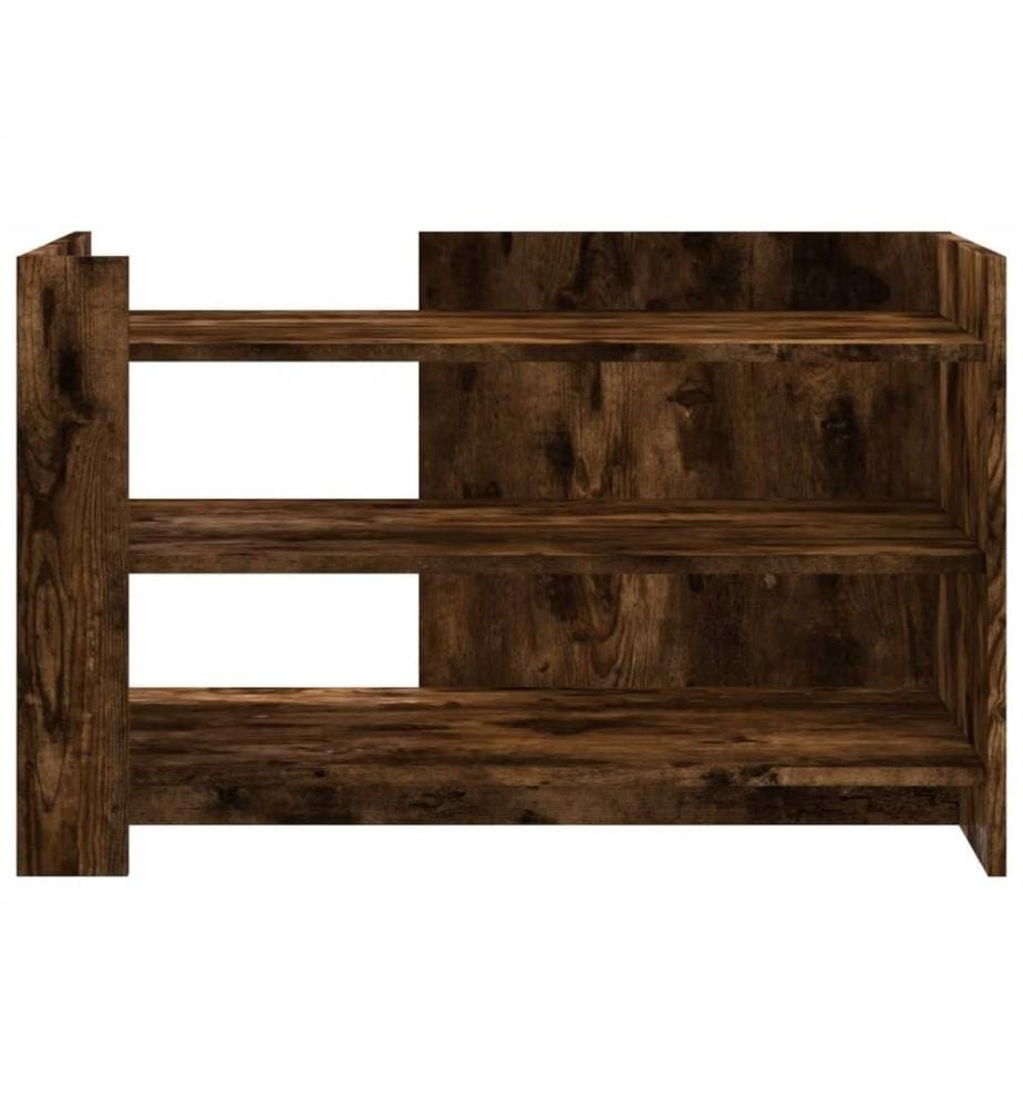 Table basse chêne fumé 80x50x50 cm bois d'ingénierie