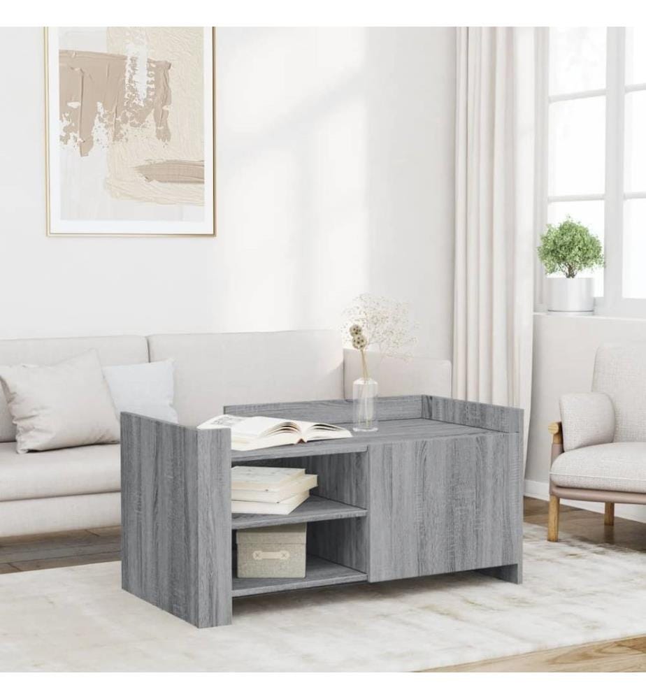Table basse sonoma gris 100x50x50 cm bois d'ingénierie