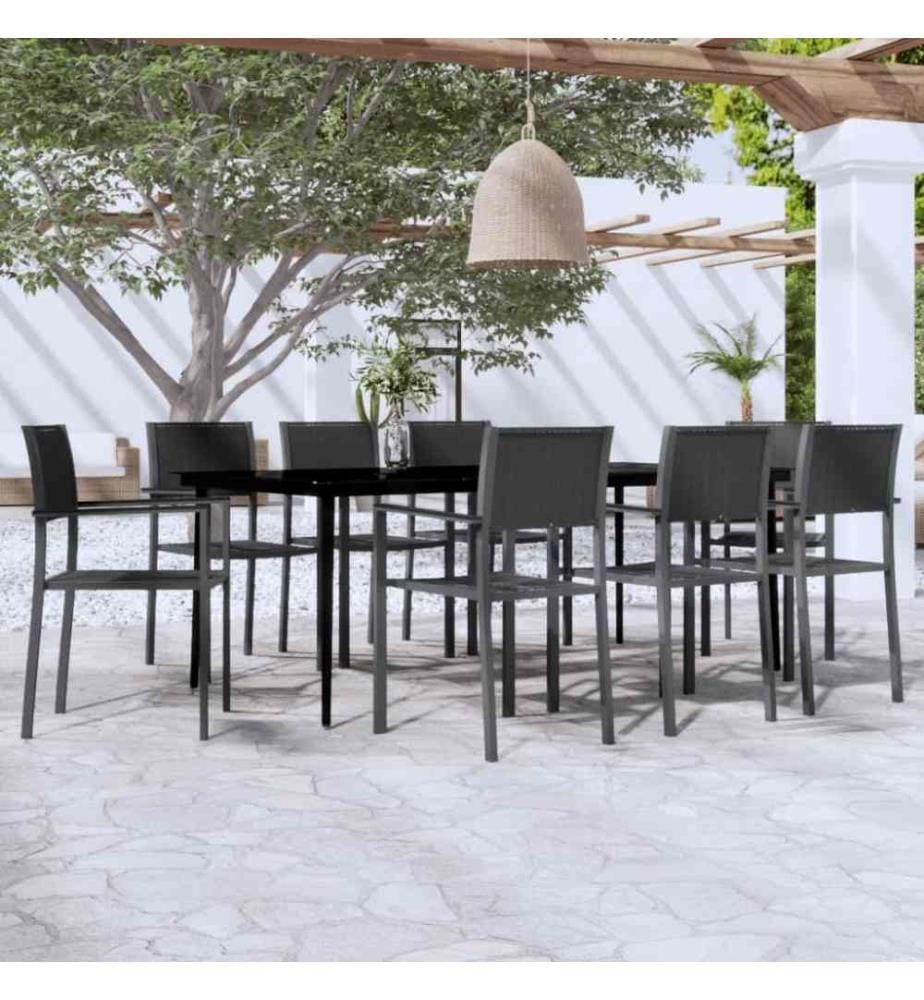 9-tlg. Garten-Essgruppe Schwarz