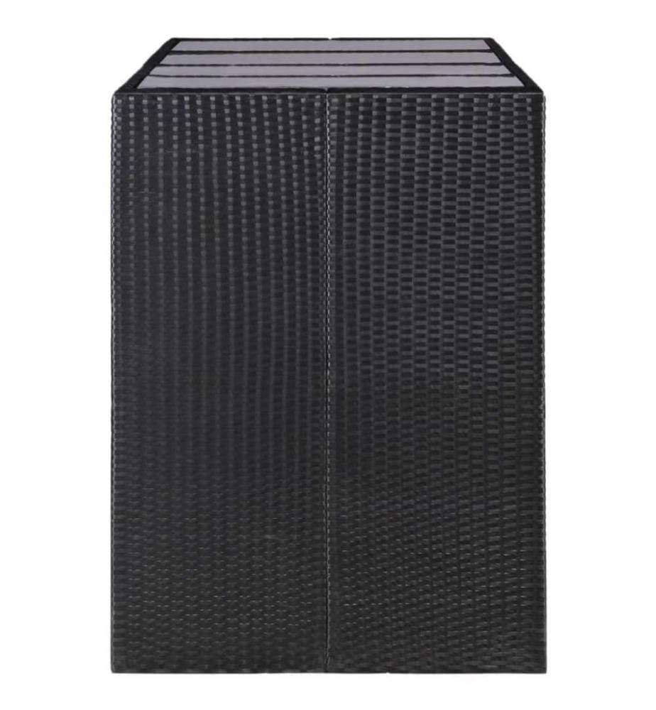 9-teilige Garten-Essgruppe Poly Rattan Schwarz