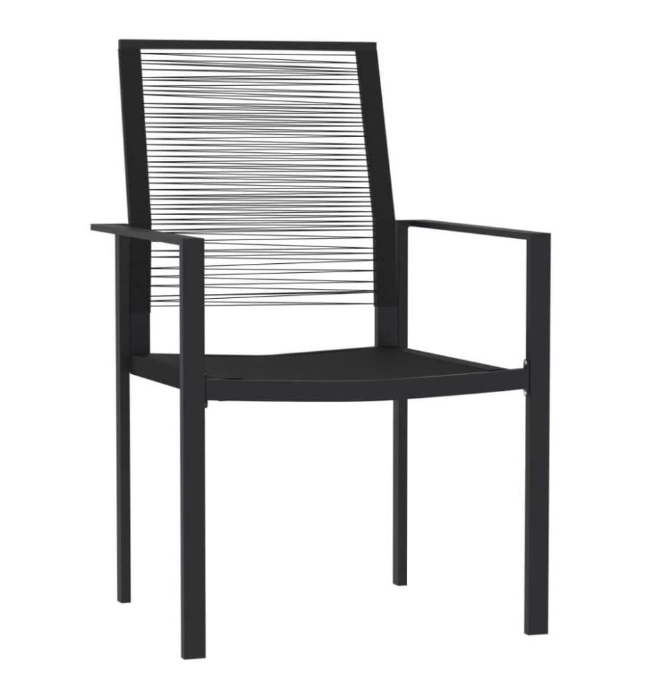 Ensemble de salle à manger de jardin 5 pcs Noir
