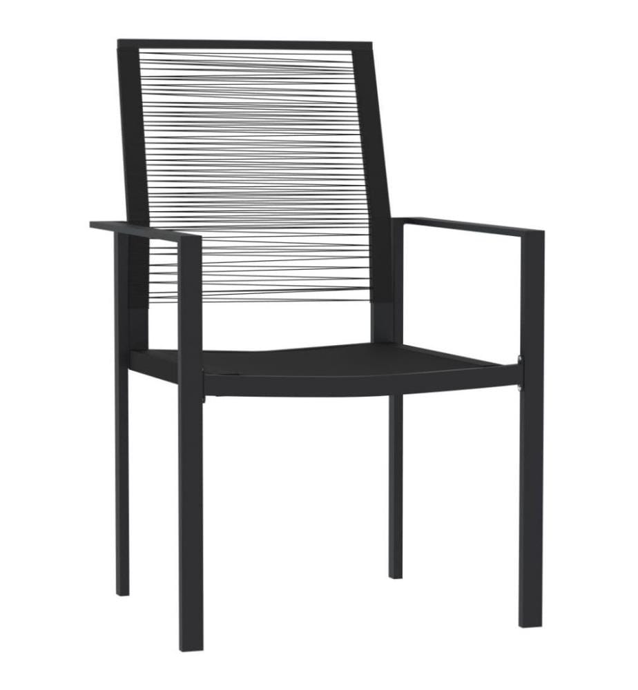 Ensemble de salle à manger de jardin 5 pcs Noir
