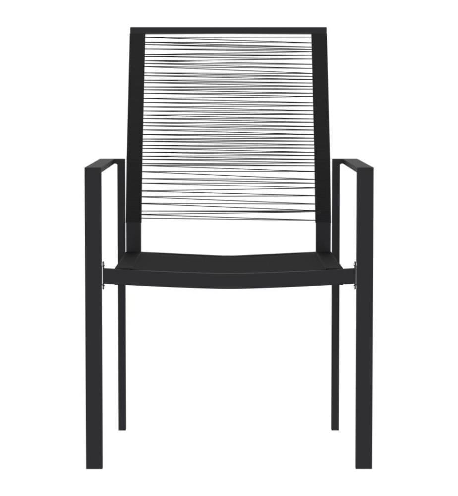 Ensemble de salle à manger de jardin 7 pcs Noir