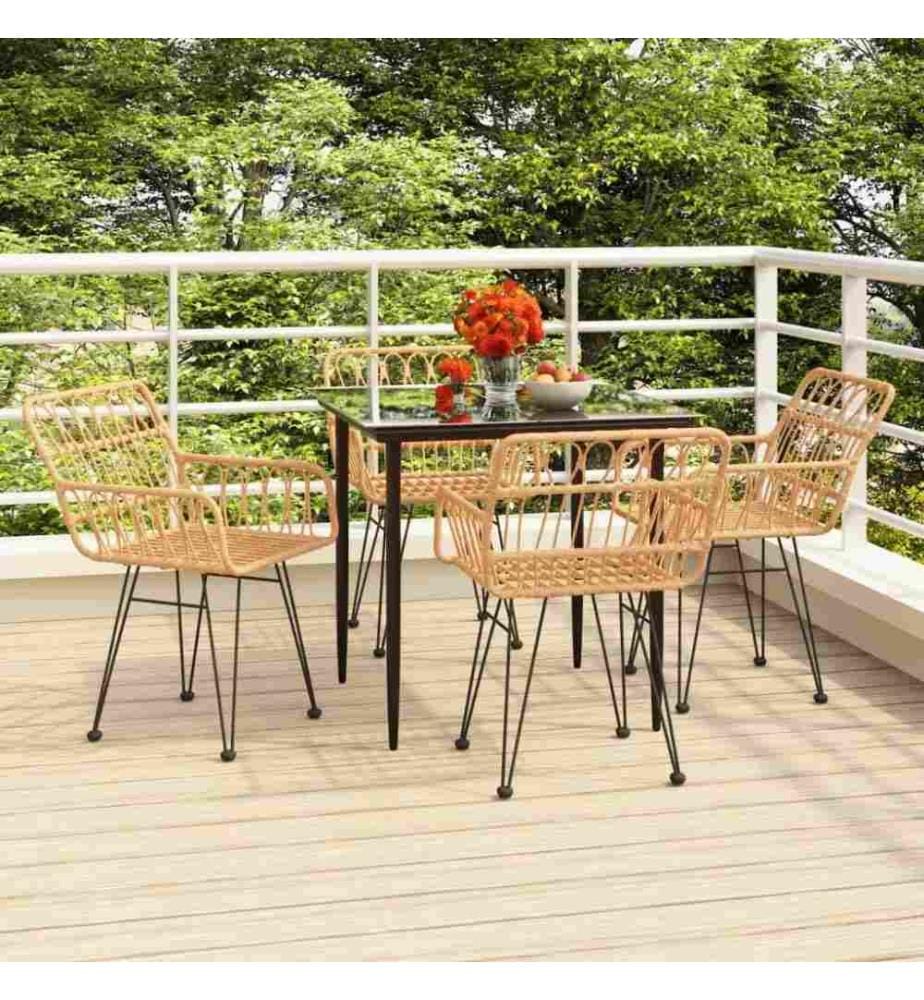 5-tlg. Garten-Essgruppe Poly Rattan