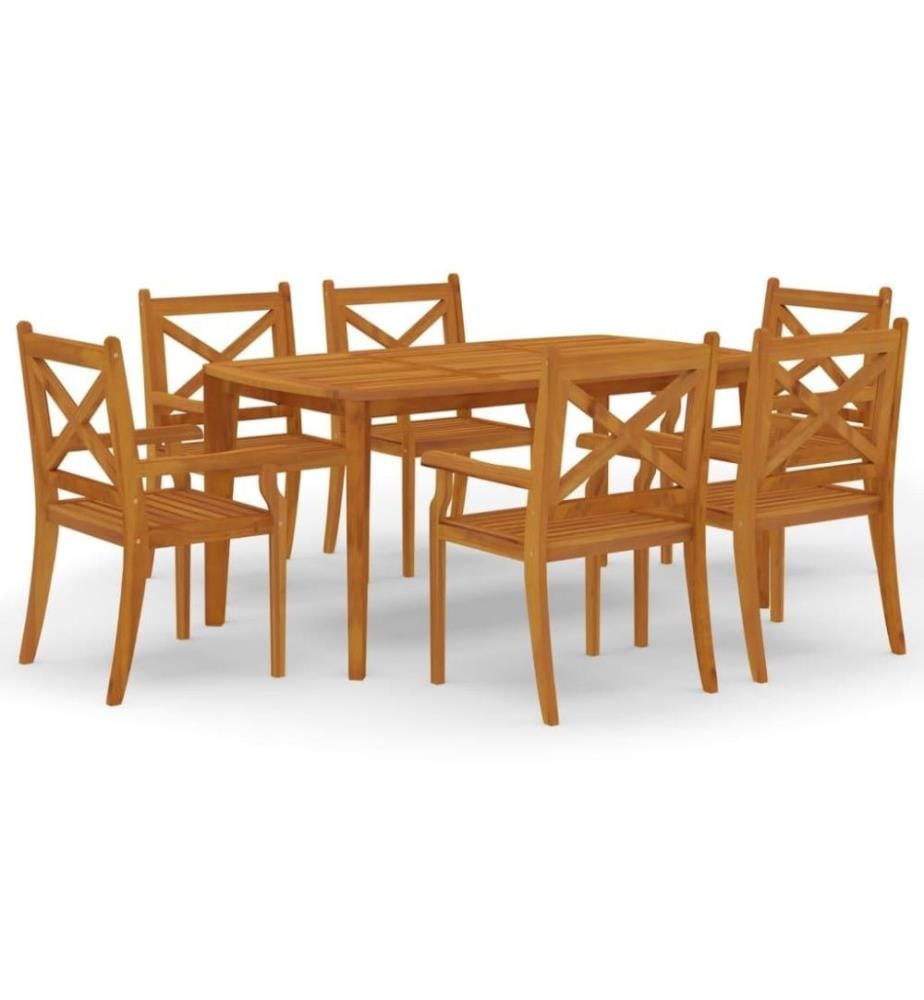 Ensemble de salle à manger de jardin 7 pcs Bois d'acacia solide