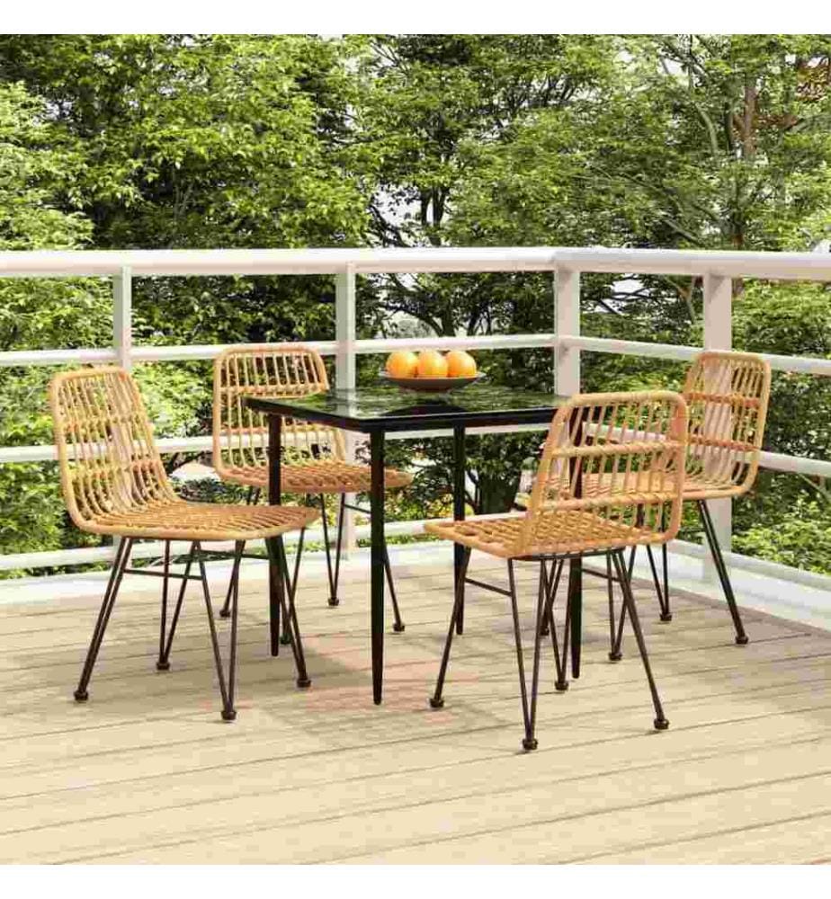 5-tlg. Garten-Essgruppe Poly Rattan