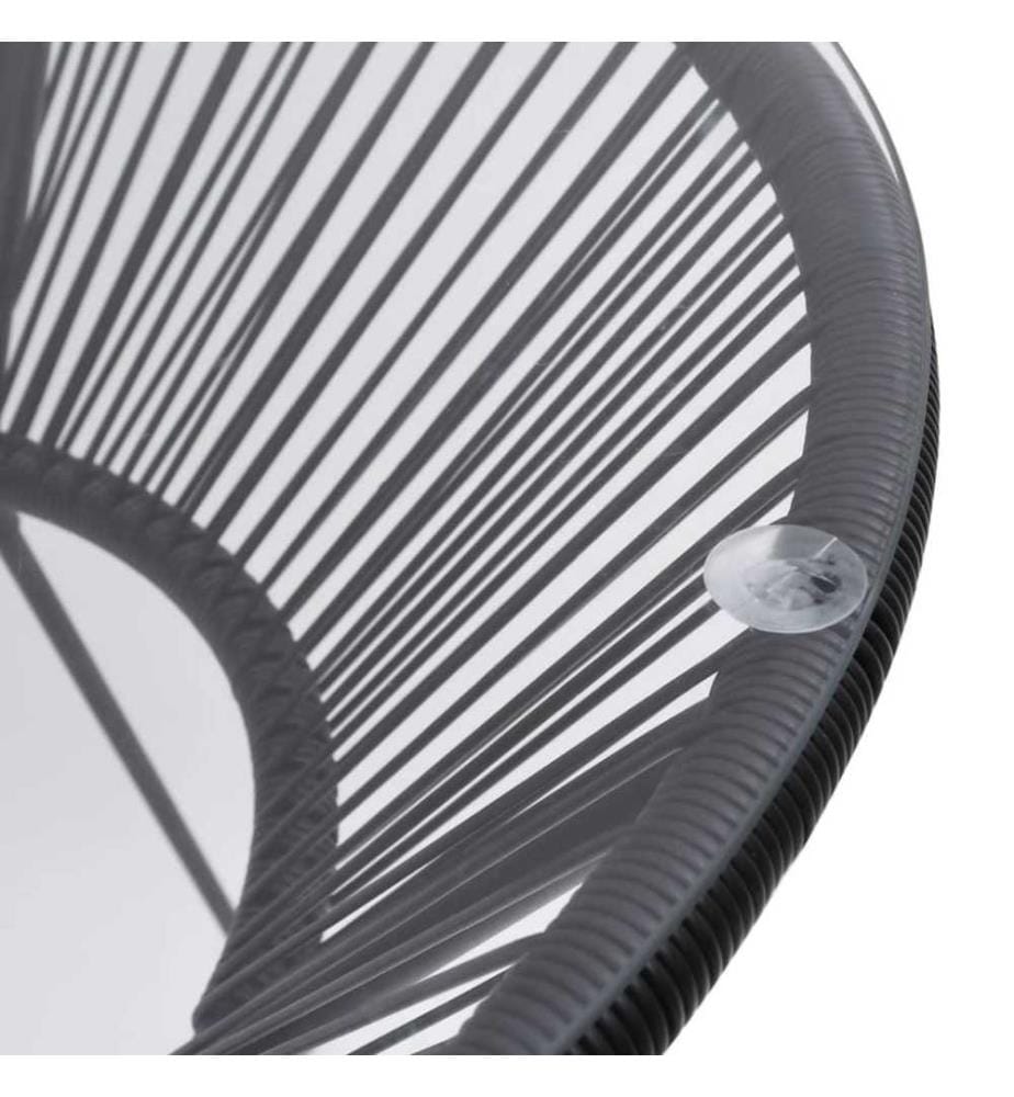 Ensemble à dîner d'extérieur 3 pcs Rotin PVC Noir