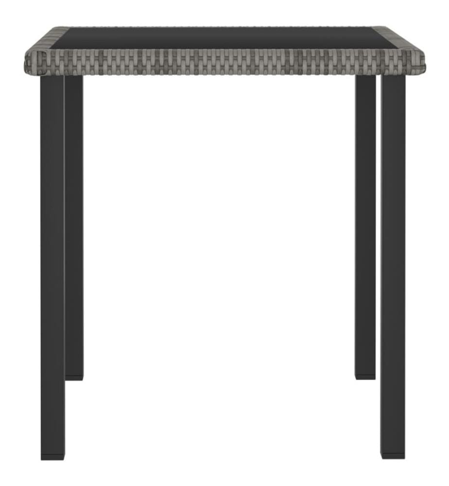 3-tlg. Garten-Essgruppe Poly Rattan Grau