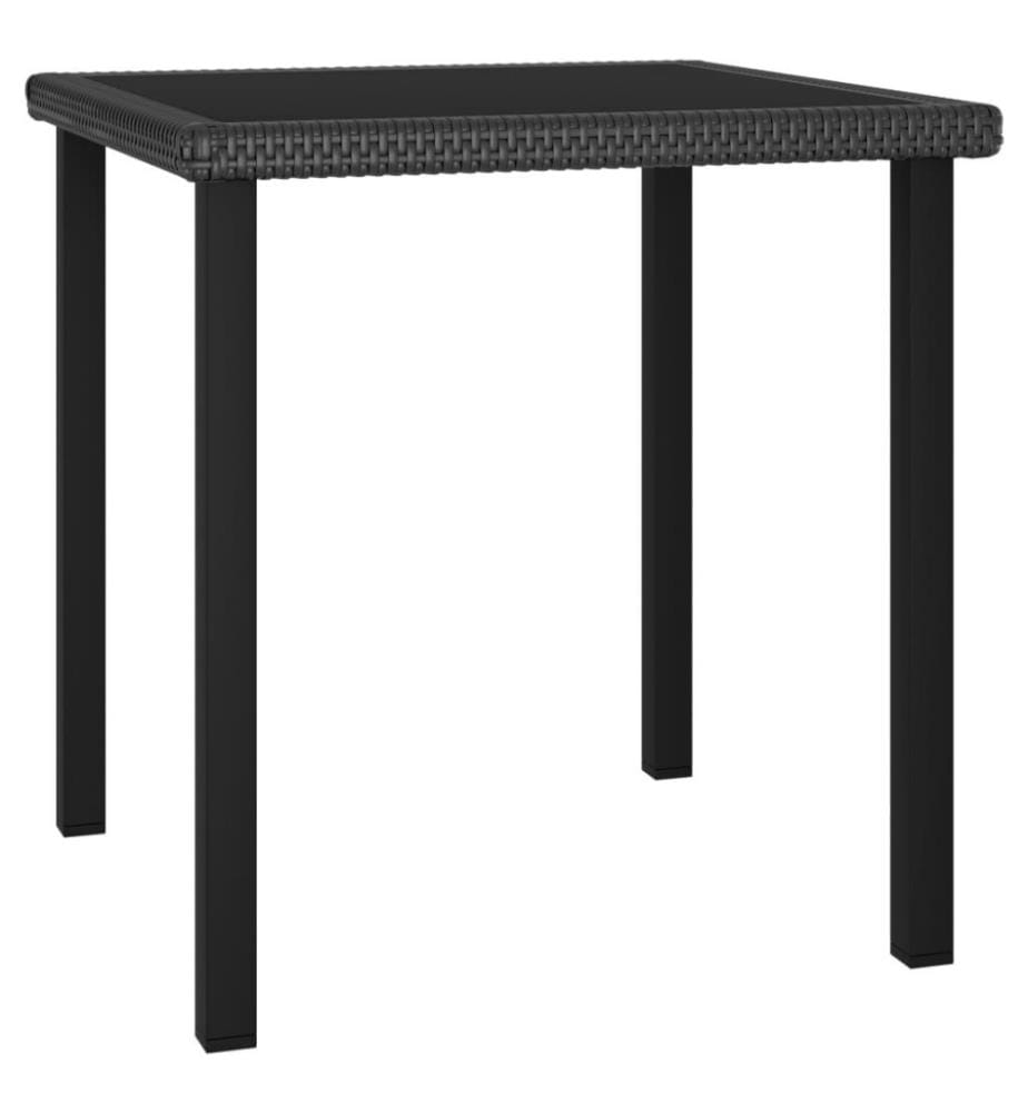 3-tlg. Garten-Essgruppe Poly Rattan Schwarz