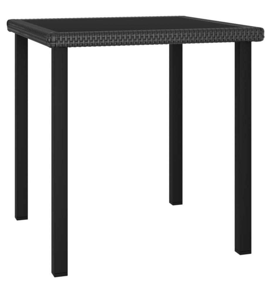3-tlg. Garten-Essgruppe Poly Rattan Schwarz