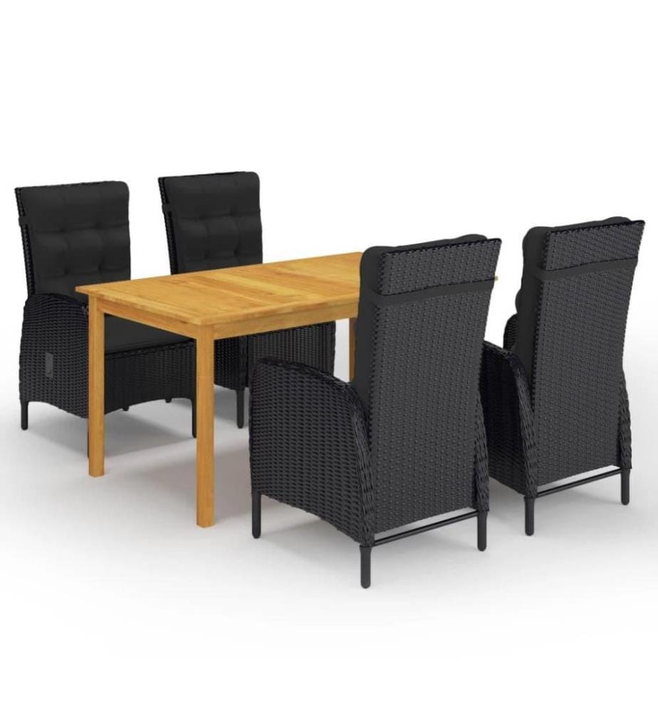 5-tlg. Garten-Essgruppe Schwarz