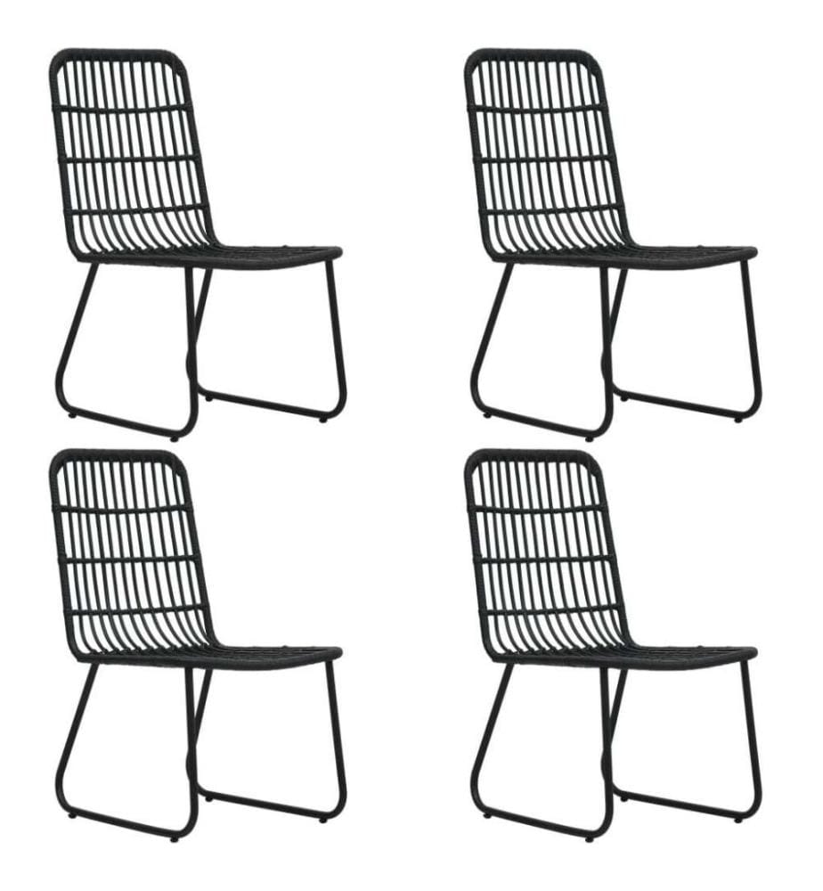 5-tlg. Garten-Essgruppe Poly Rattan und Glas