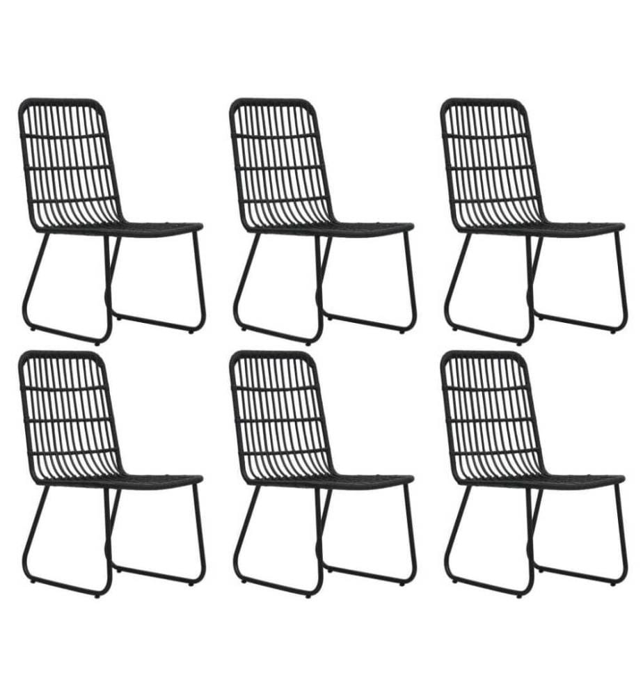 7-tlg. Garten-Essgruppe Poly Rattan und Glas