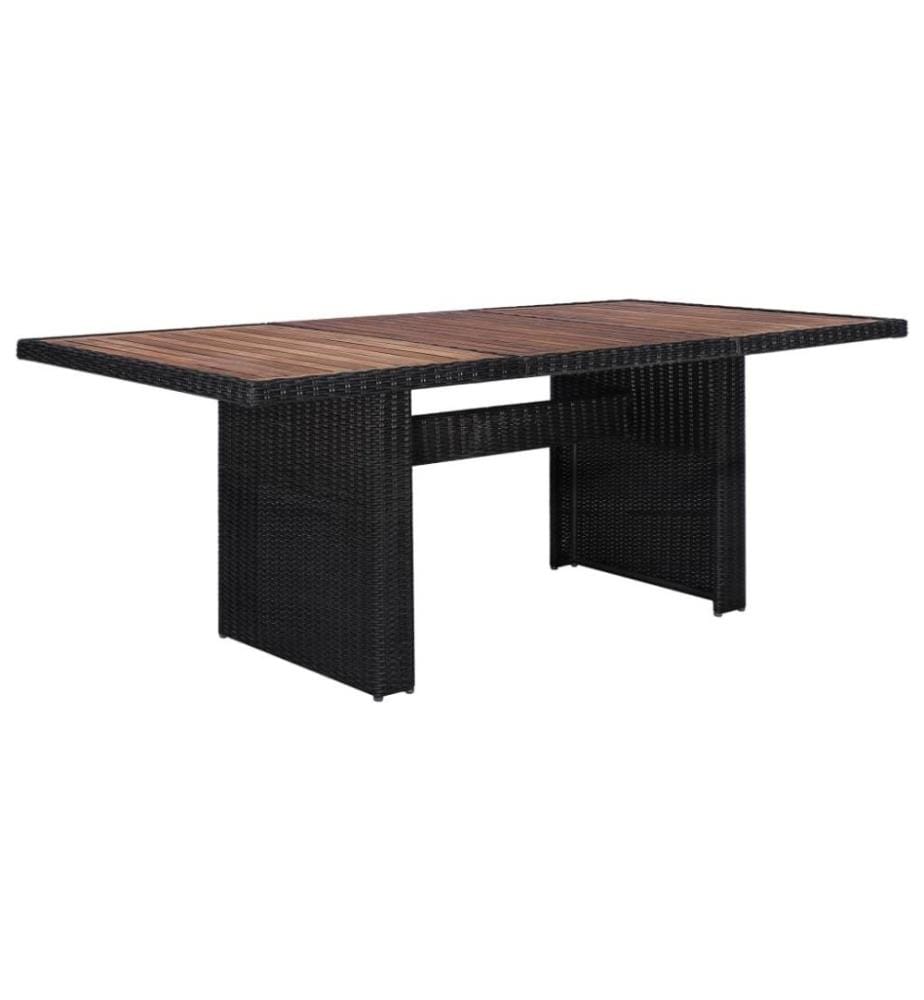 9-tlg. Garten-Essgruppe Poly Rattan Schwarz