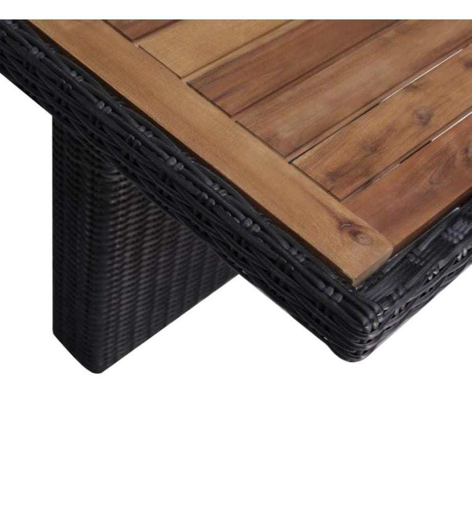 9-tlg. Garten-Essgruppe Poly Rattan Schwarz