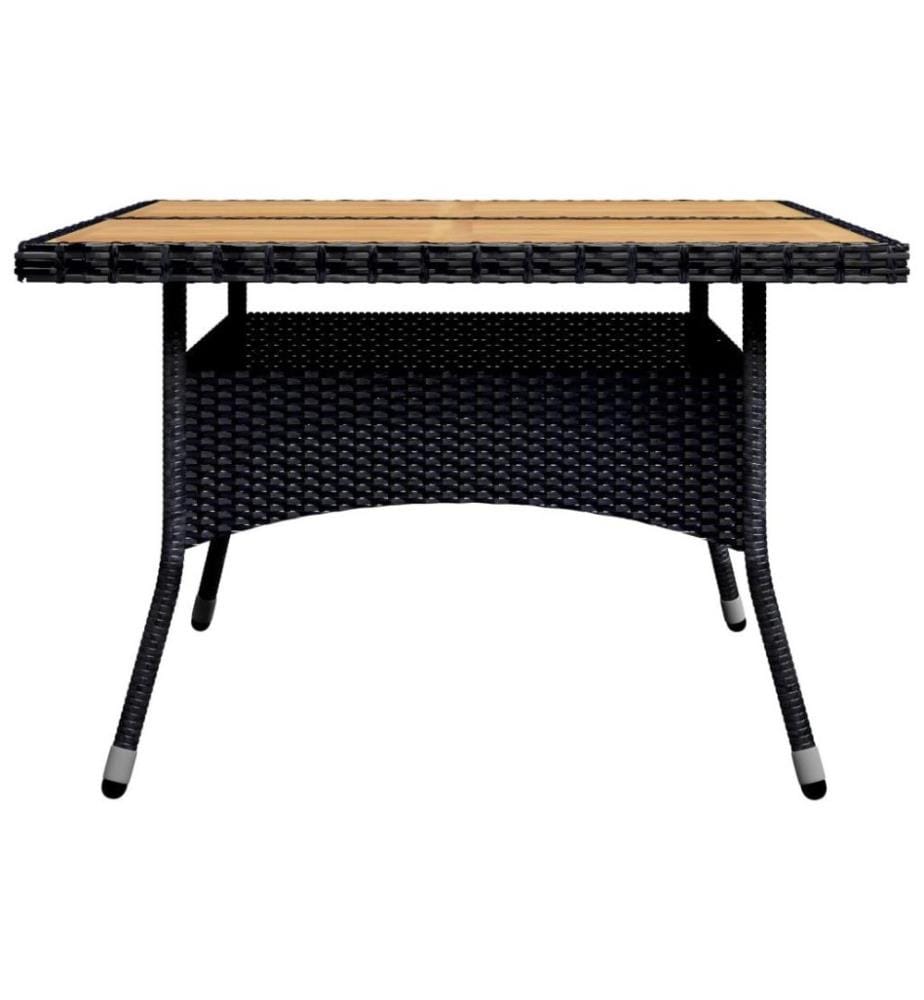 Ensemble à dîner de jardin 9 pcs Résine tressée et acacia Noir