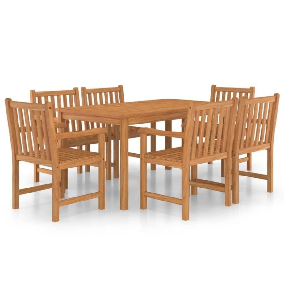 Ensemble de salle à manger de jardin 7 pcs Bois de teck solide