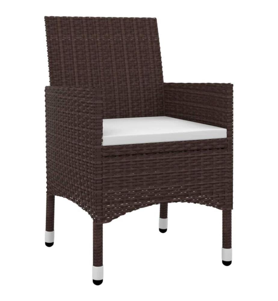 9-tlg. Garten-Essgruppe mit Kissen Poly Rattan und Glas